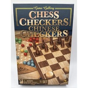 Chess - Checkers - Chinese Checkers Board Game Set,1pawns Ball Missing Pre-Owned